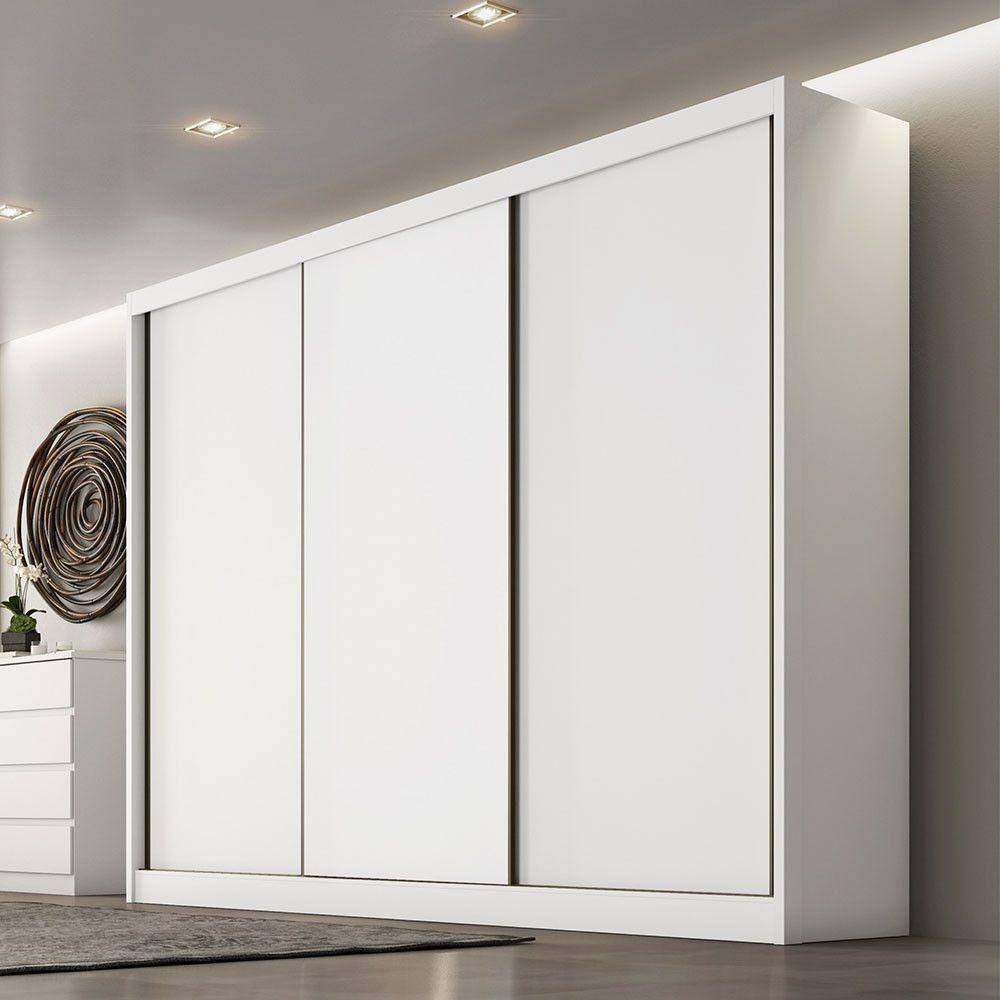 Guarda Roupa Kiev 3 Portas 6 Gavetas Clic Móveis Branco