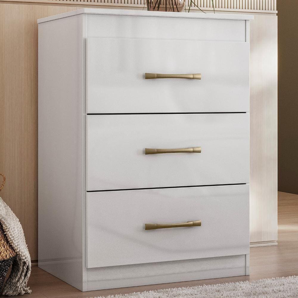 Cômoda Com 3 Gavetas Branco Vitoria - Moval