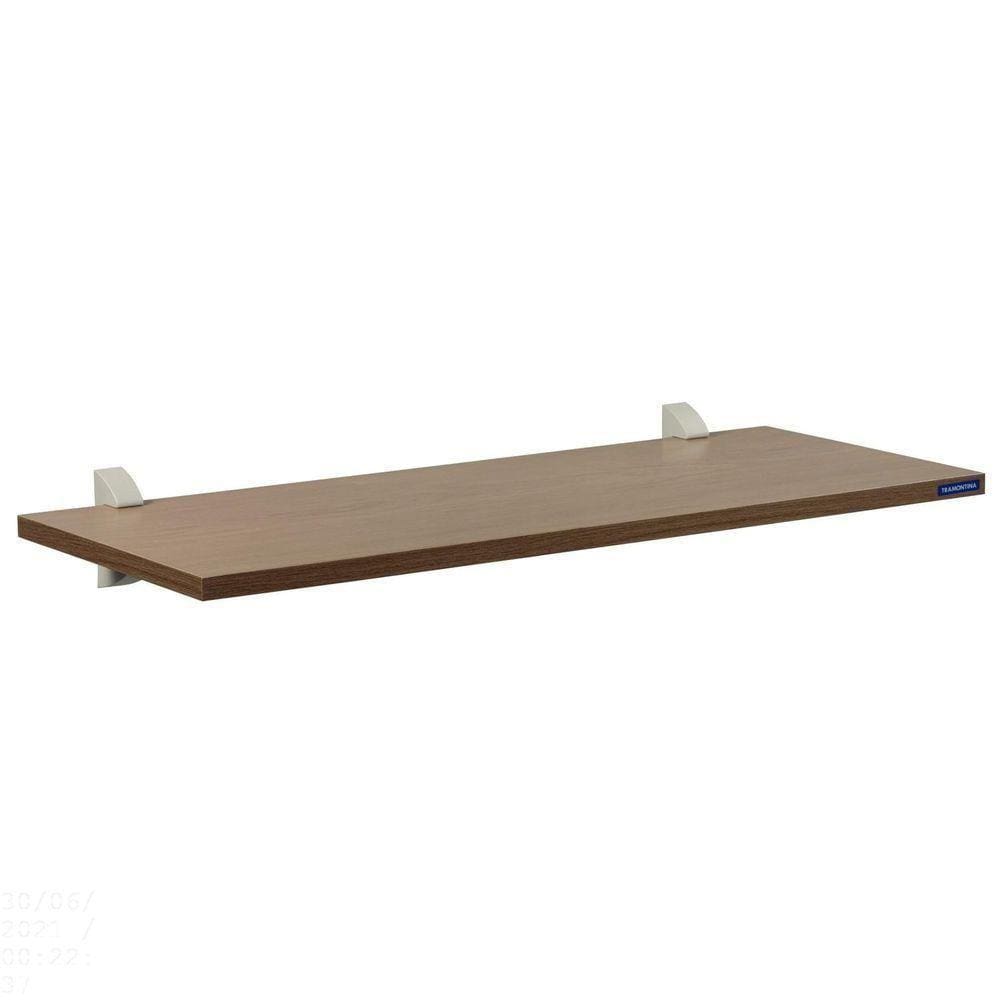 Prateleira Elite Em Madeira Pinus Com Acabamento Amêndoa E Suporte Injetado 400x250x15 Mm