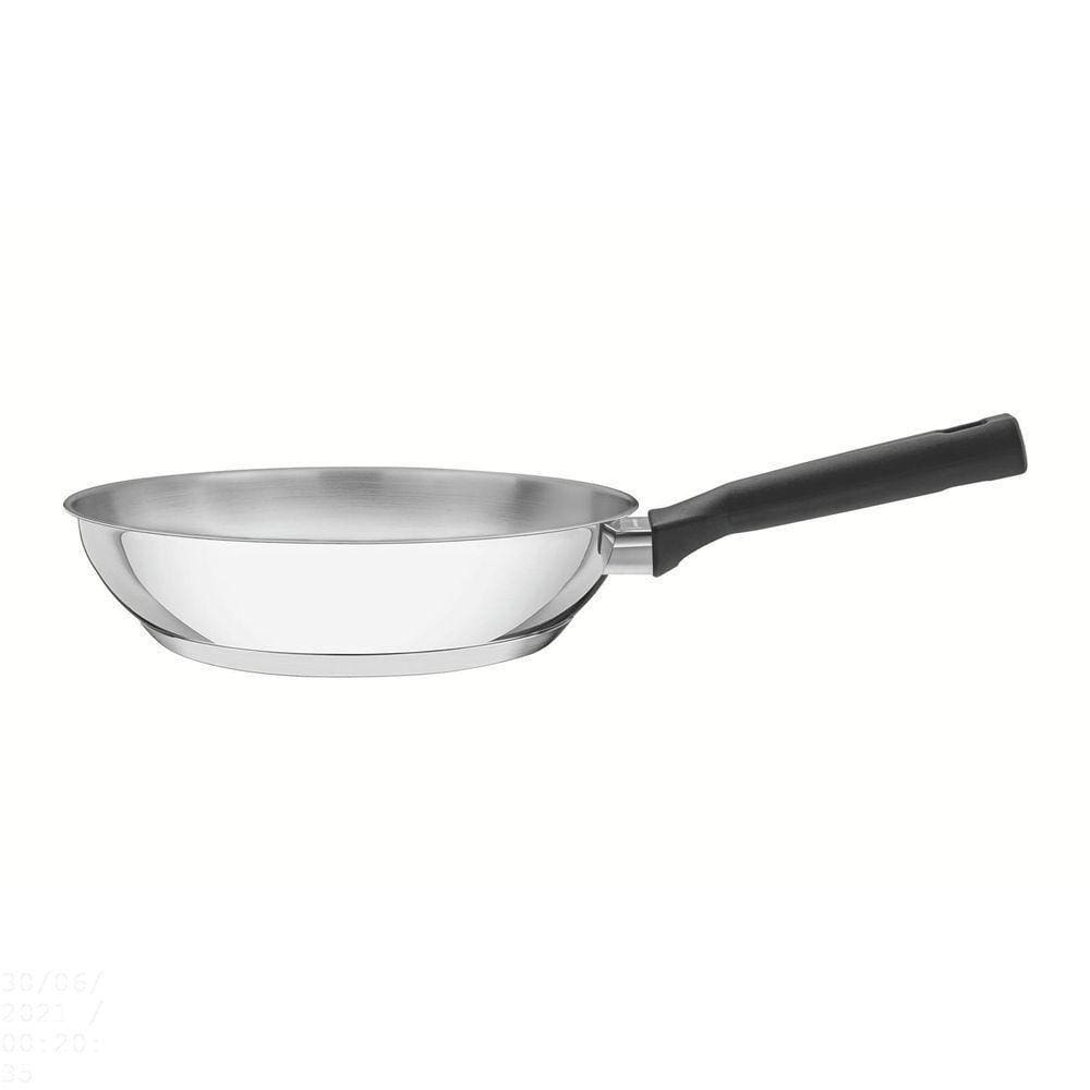 Frigideira Brava Baquelite Em Aço Inox Fundo Triplo Cabo De Baquelite 20 Cm 1,3 L