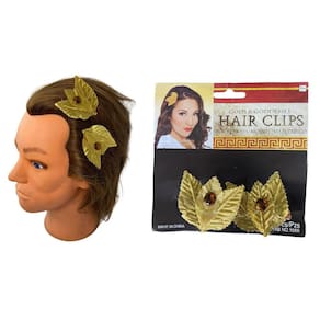 Kit 2 Presilhas De Cabelo Acessório Com Flor Dourada 6Cm