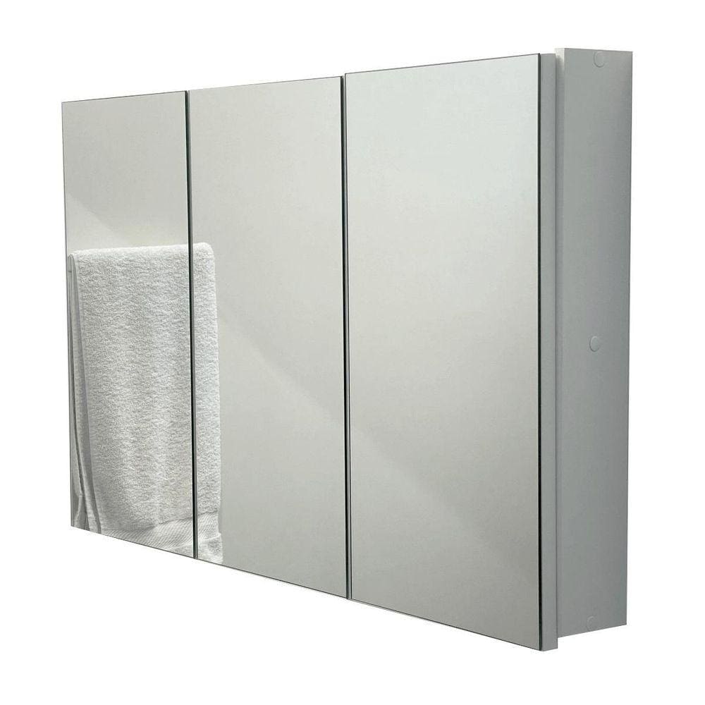 Espelho Para Banheiro Armário 3 Portas Com Fundo - 90Cm