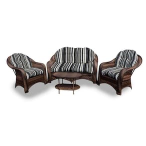 Conjunto De Sofá 1 Sofá + 2 Poltronas + 1 Mesa Centro Preto