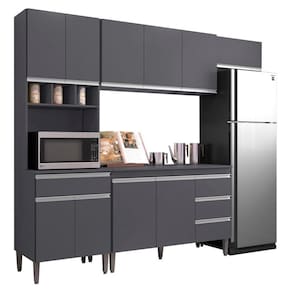 Cozinha Modulada 5 Peças 241 Cm Andreia Cinza Reajl Cinza
