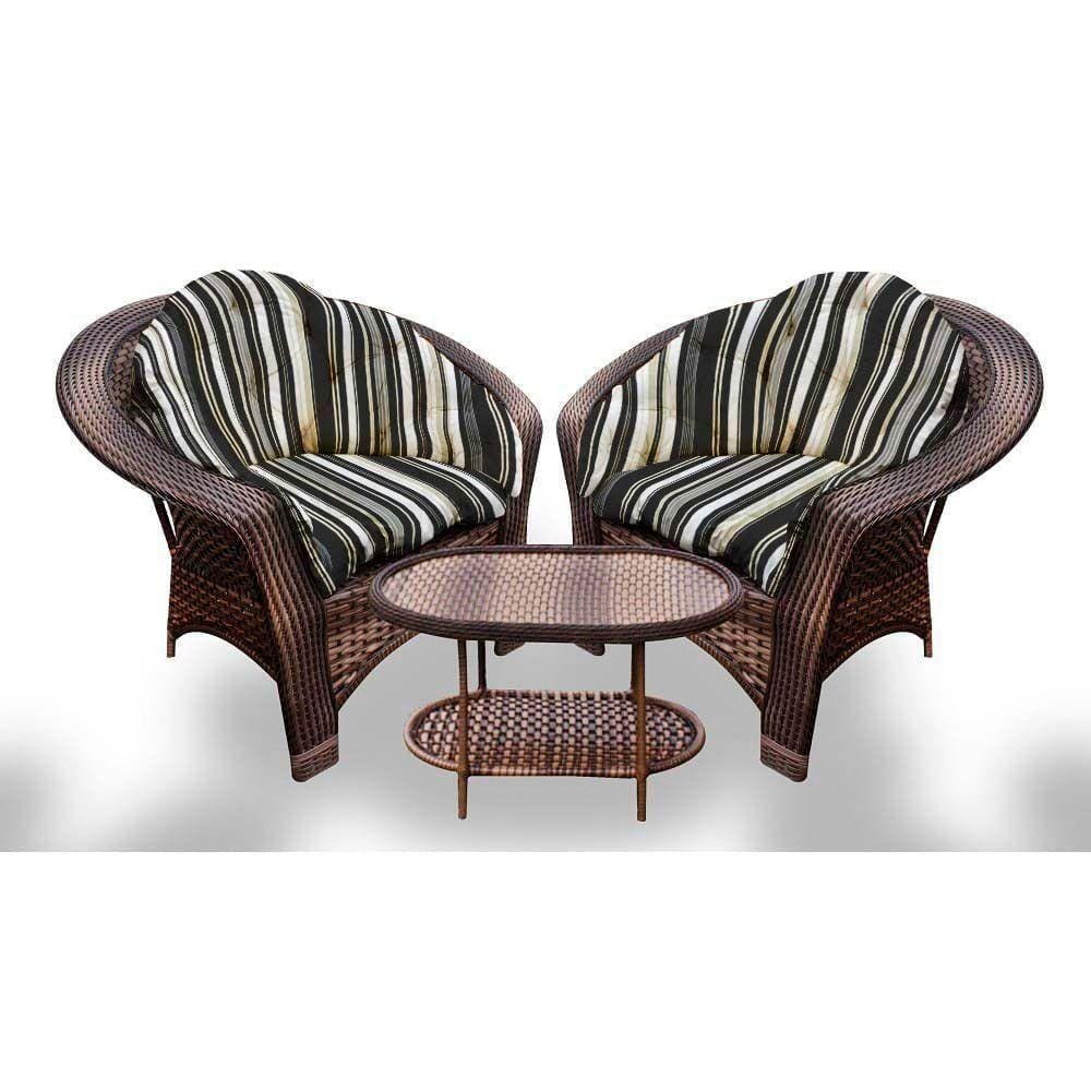 Conjunto De Poltronas 19 2 Poltronas + 1 Mesa Centro Preto