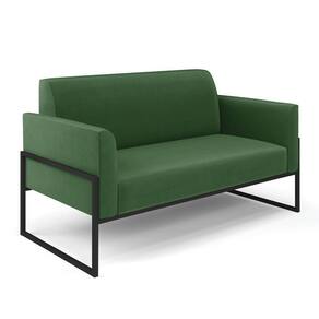 Sofá Namoradeira Base Industrial Alta Preto Marisa Suede Verde D03 - D\`rossi