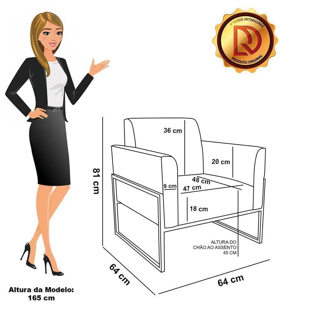 Sofá Namoradeira Com 2 Poltronas Base Industrial Alta Dourado Marisa Suede Grafite D03 - D\`rossi