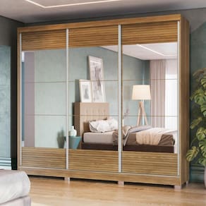 Guarda-Roupa Casal Kappesberg 3 Portas Espelhos 6 Gavetas