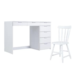 Penteadeira Ditália 7 Gavetas Com Cadeira Pe-90 Branco