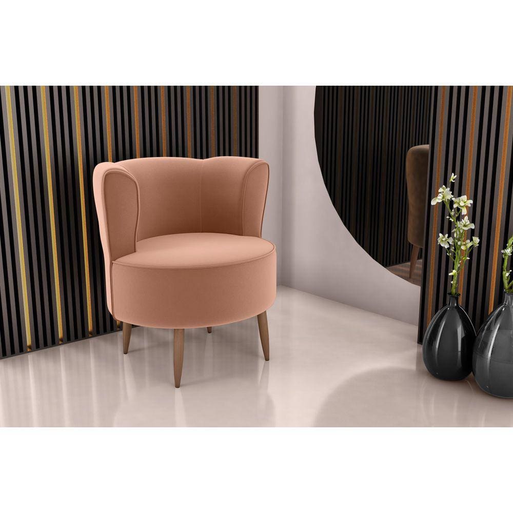 Poltrona Decorativa Savana Veludo Ferrugem E435 - Matrix