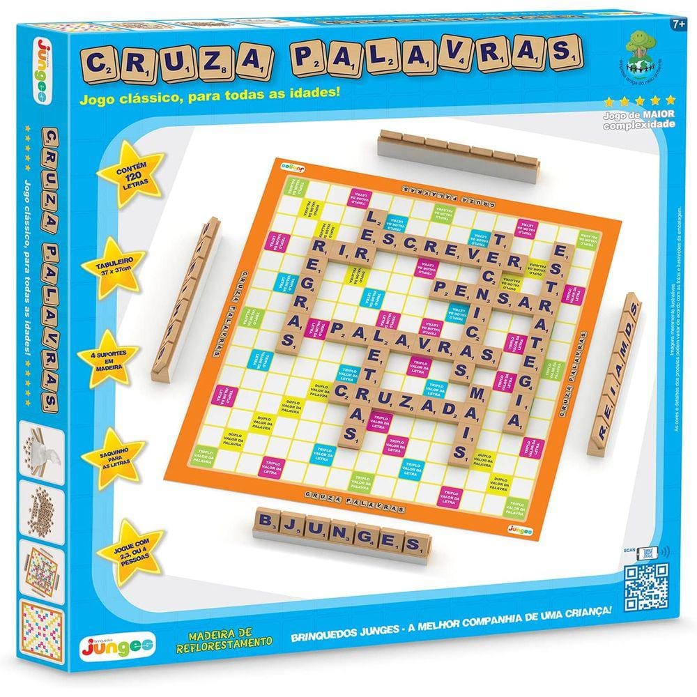 Jogo Cruza Palavras Educativo 120 Letras Madeira 707 Junges