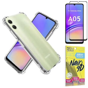 Capinha Transparente P/Samsung A05 + Película De Cerâmica 9D