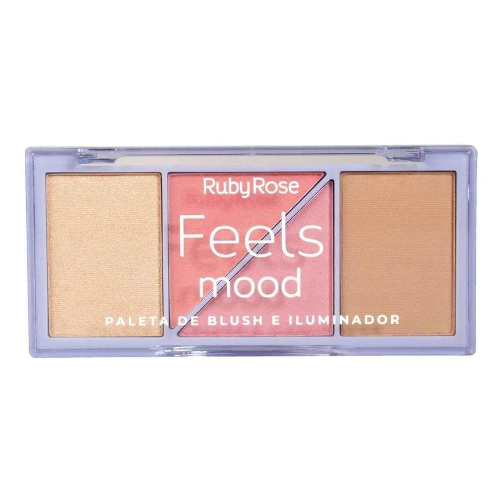 Paleta De Blush Iluminador Contorno Feels Mood 01 Ruby Rose