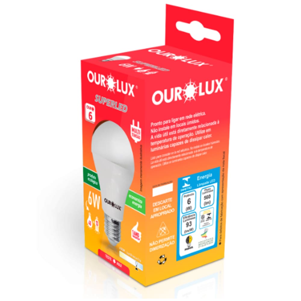 Superled Ouro 6W Bivolt 6500K - Ourolux
