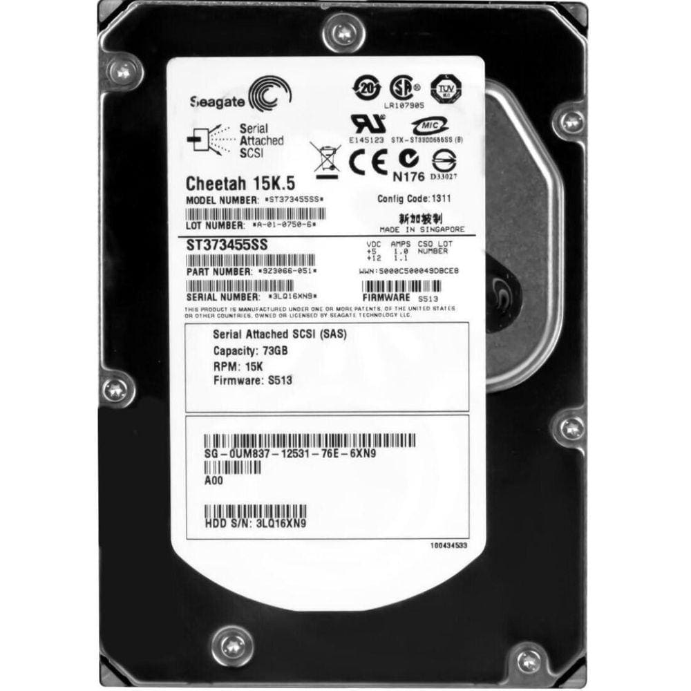 Hd Sas Dell 73Gb 15K 3.5 0Um837 Um837 St373455Ss