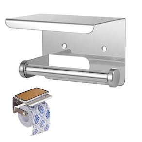 Suporte Papel Higienico Inox Banheiro Lavabo Prateleira Porta Objeto Celular Organizaçao Parede Resistente Multiuso