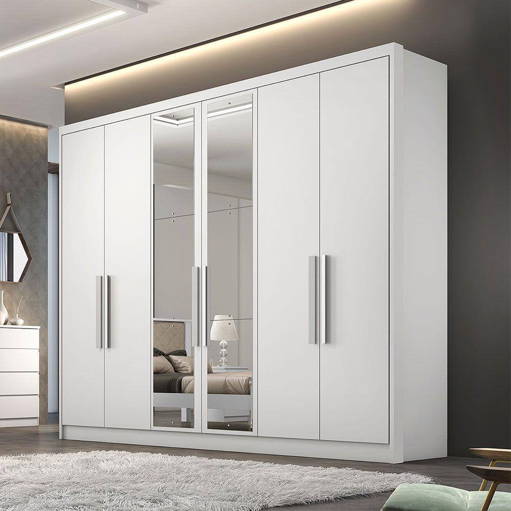 Guarda Roupa  6 Portas 6 Gavetas  Clic Móveis Branco