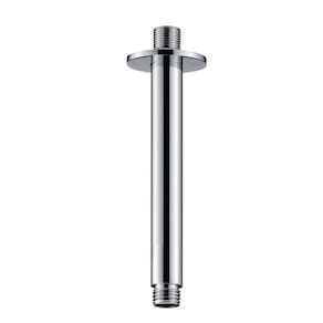 Ducha de Inox Quadrada 30x30 cm de Teto Cromada Braço Redondo PEX