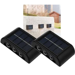 Luminaria Solar Led Spot Arandela 2 Uni Caminho Parede Escada Varanda Jardim Quintal Balizador