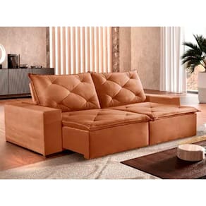Sofá Plutão 2 Metros Retrátil E Reclinável Pillowtop 8cm Marrom