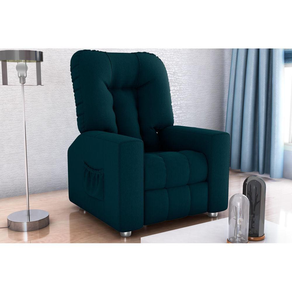 Poltrona Reclinável MX5 Pallas Suede Petroleo B 257 - Matrix