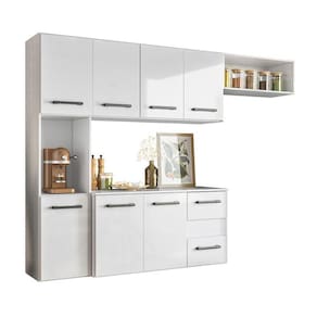 Cozinha Suspensa Juliete Branco/branco Uv - Nicioli