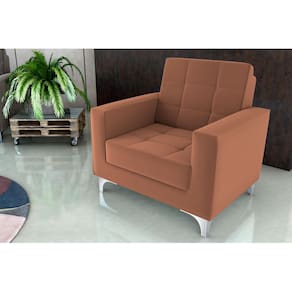 Poltrona Decorativa Thaina Veludo Ferrugem E435 - Matrix