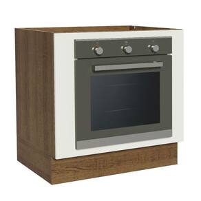Balcão para Forno de Embutir 80 x 60 cm Sem Tampo Rustic/Branco Agata, Glamy, Stella Madesa