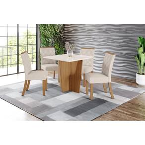 Mesa de Jantar Vertice 90 4 Cad. Vita Linho - Henn