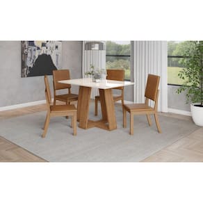 Mesa de Jantar Lins 120 4 Cad. Milla Plus Caramelo - Henn