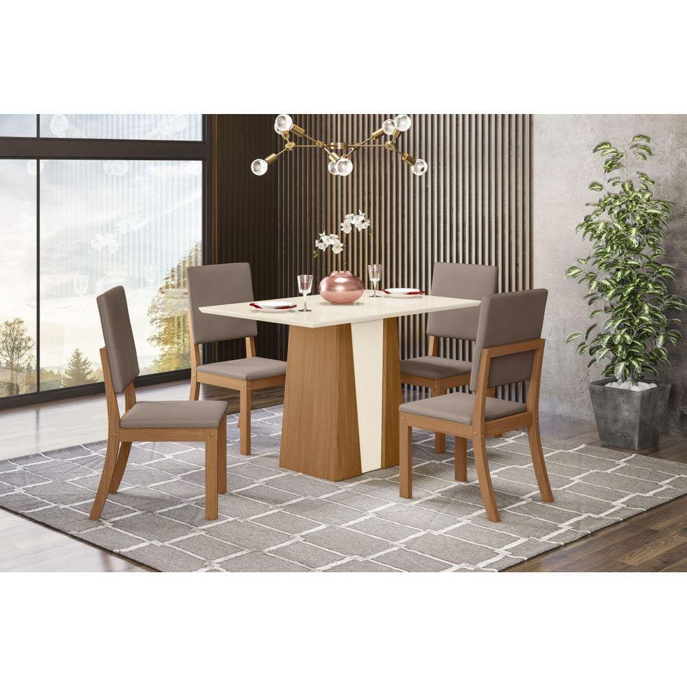 Mesa de Jantar Orus 120 4 Cad. Milla Amendoa - Henn