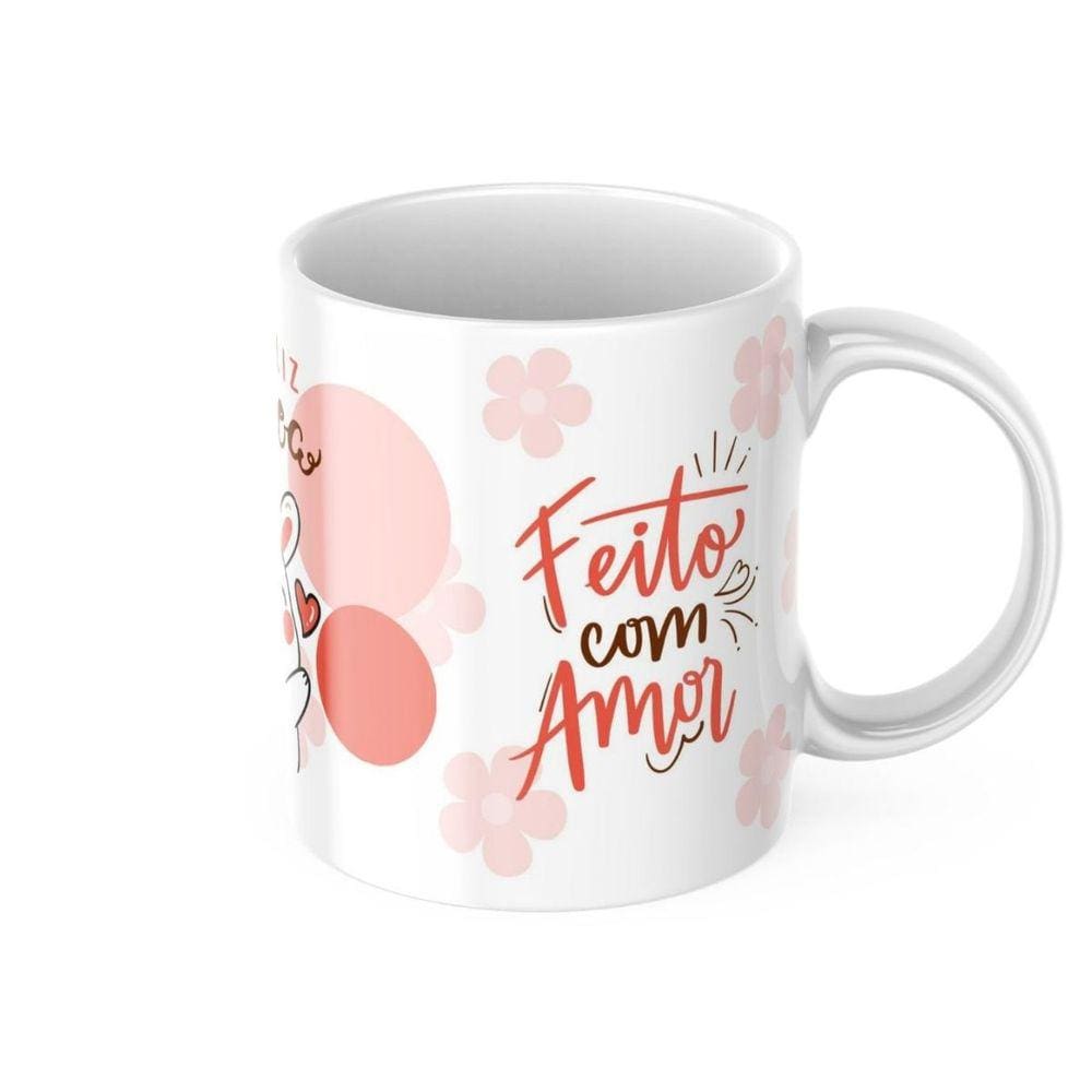 Caneca Xícara de Porcelana ideial para Presente Lembrancinha de Feliz Pascoa e Amigo Chocolate