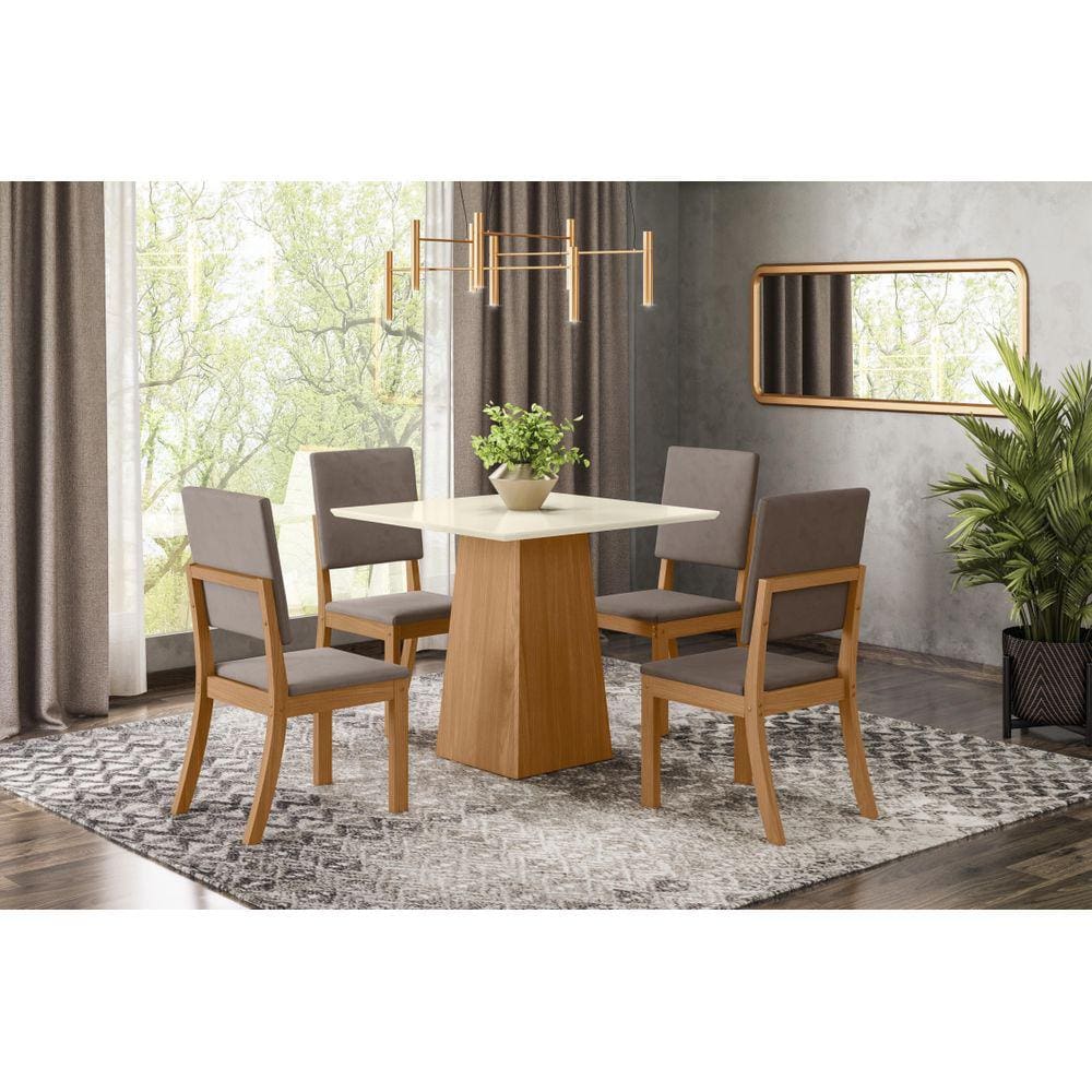 Mesa de Jantar Dora 90 4 Cad. Milla Amendoa - Henn