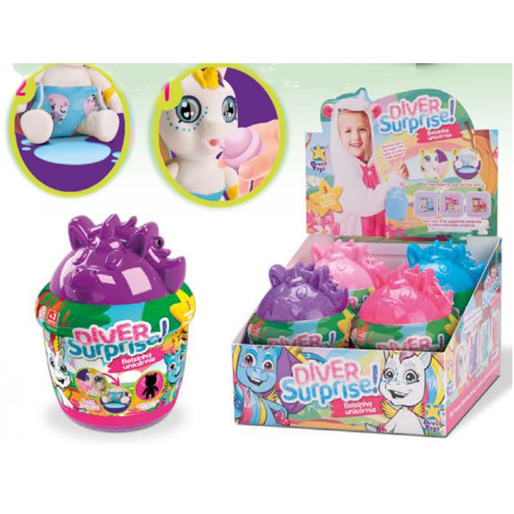 Bolsinha Diver Surprise Unicórnio - Faz Xixi - Divertoys