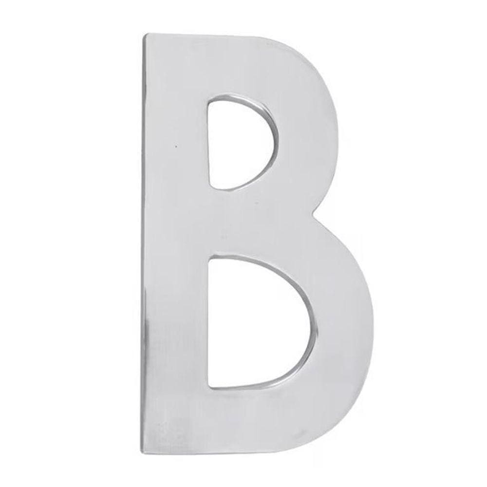 Letra B Fachada Plástico Alta Resistência 10Cm Abs Alumínio