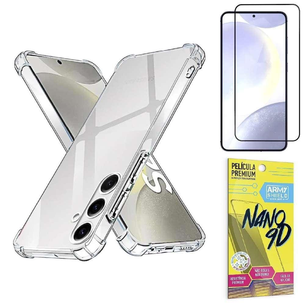 Capinha Transparente P/Samsung S24 Ultra + Película Nano 9D