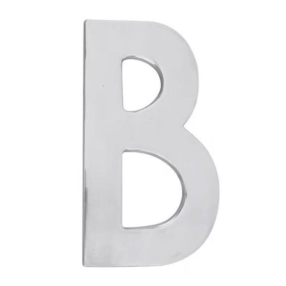 Letra B Fachada Plástico Alta Resistência 10Cm Abs Alumínio