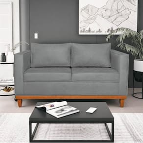 Sofá 2 e 3 Lugares Europa 180cm Conforto e Elegância Corano Cinza