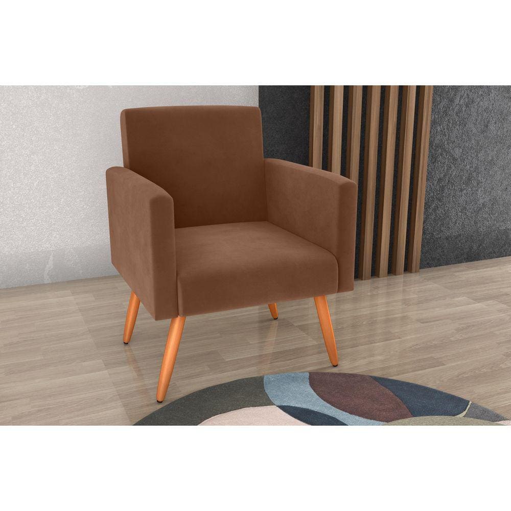 Poltrona Decorativa Dallas Veludo Ferrugem E435 - Matrix