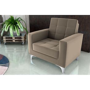 Poltrona Decorativa Thaina Veludo Cappuccino E434 - Matrix