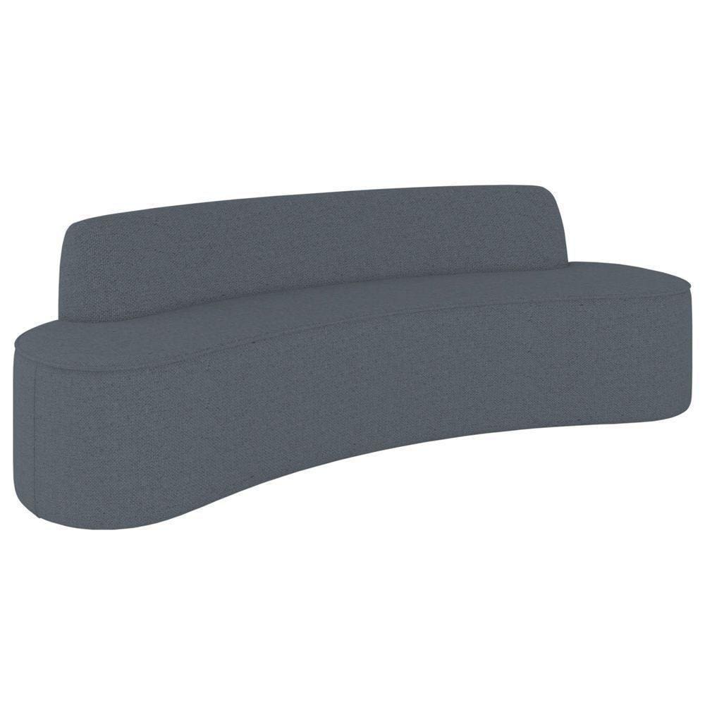 Sofá 4 Lugares Para Sala De Estar Living 230cm Koane D06 Linho Mescla Chumbo - Mpozenato