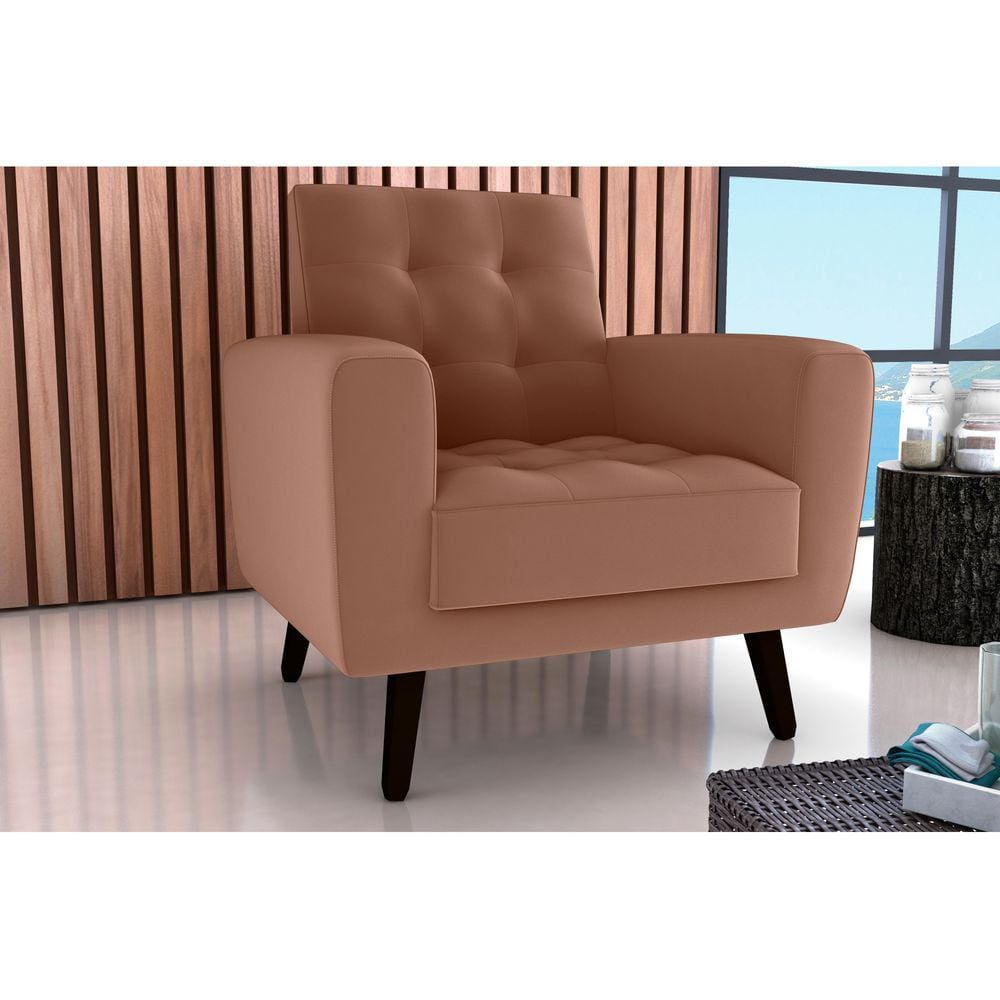 Poltrona Decorativa Lívia Veludo Ferrugem E435 - Matrix