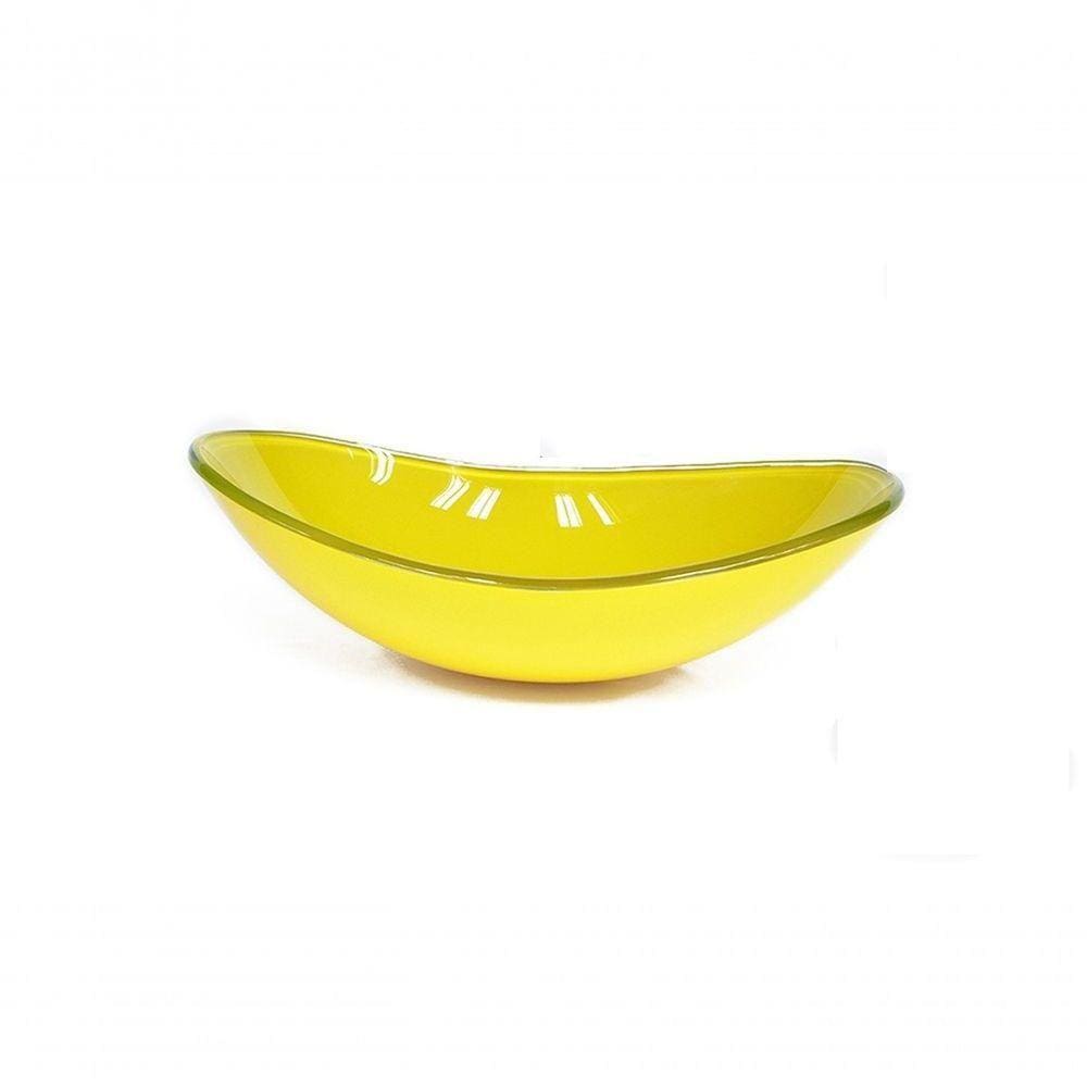 Cuba de Vidro Oval 47cm Amarela