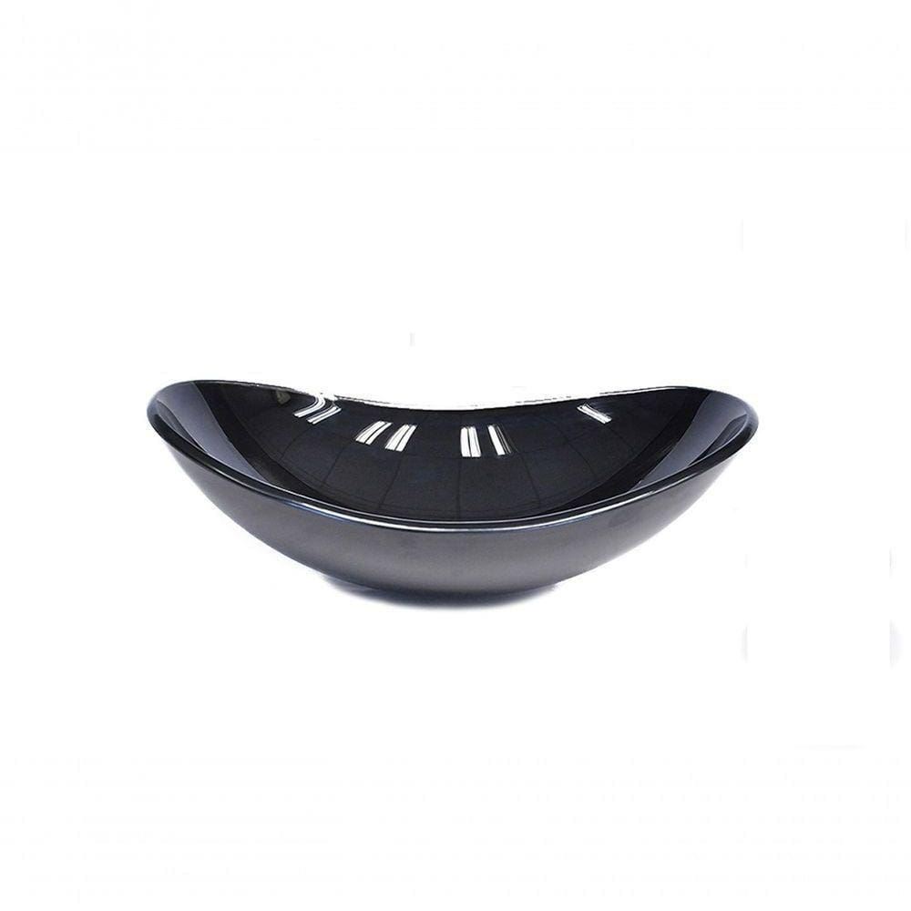 Cuba de Vidro Oval 47cm Preta