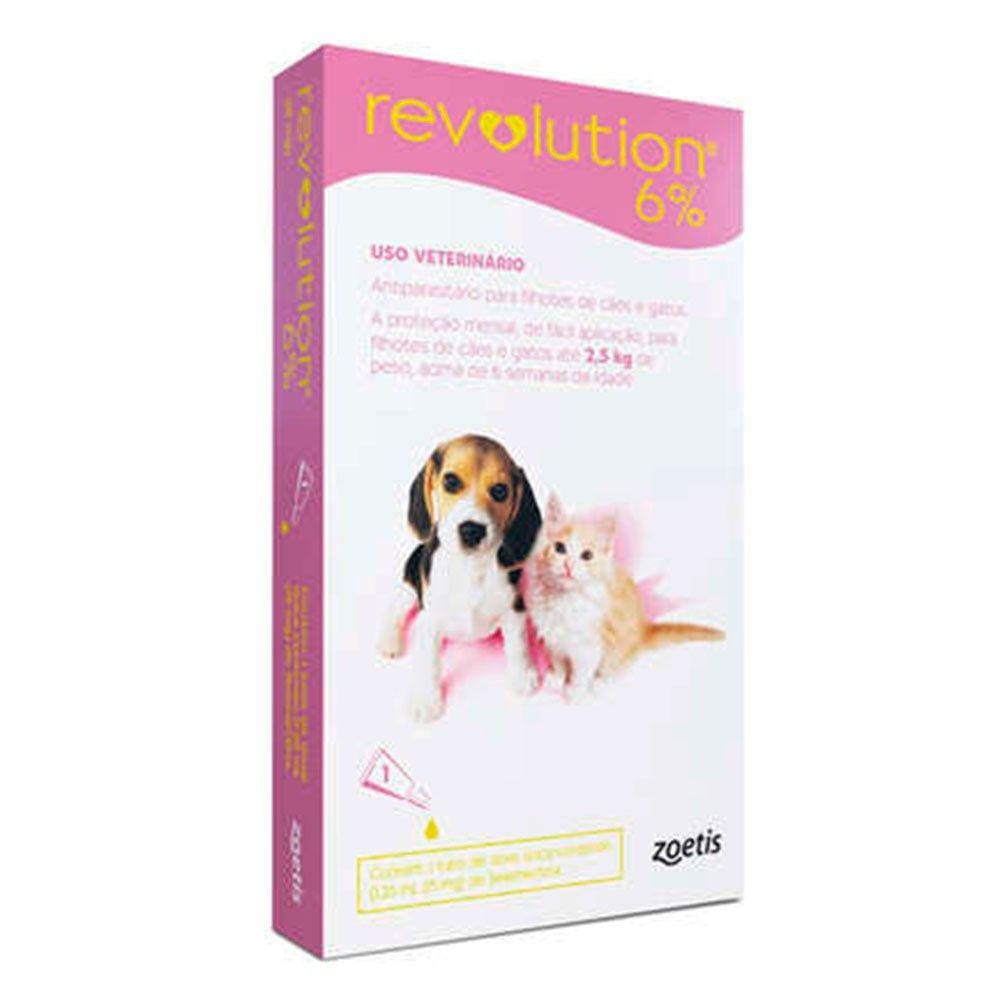 Antipulgas Revolution 6% Filhotes Cães e Gatos Zoetis Até 2,5kg