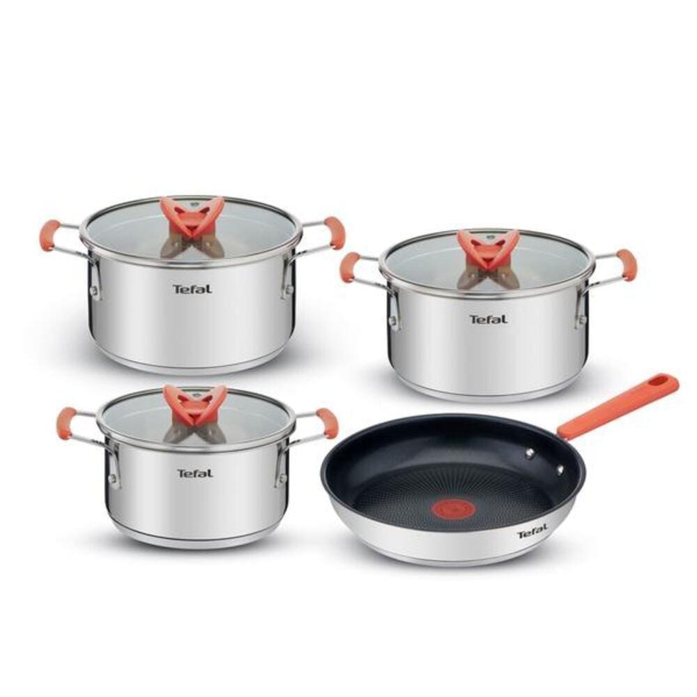 Jogo de Panelas 4 Peças Tefal Opti`space em Inox com Fundo Triplo