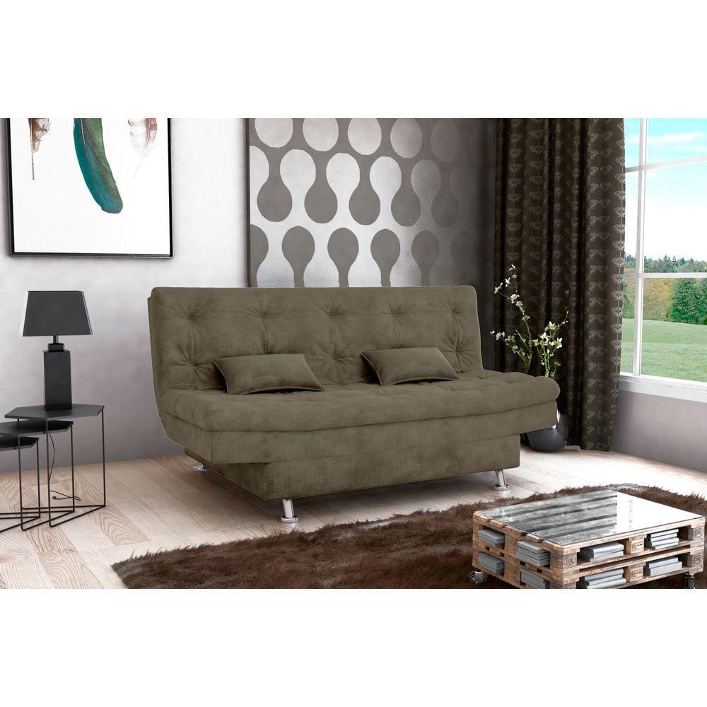 Sofá Cama Salomé Suede Cappuccino B255 - Matrix