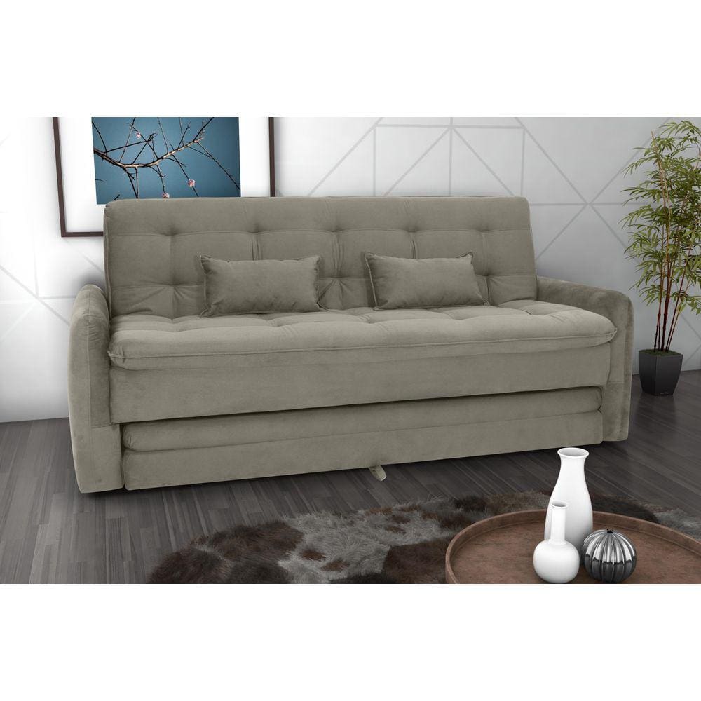Sofá Cama C/ Aux Madalena Masserati Cappuccino E400 - Matrix