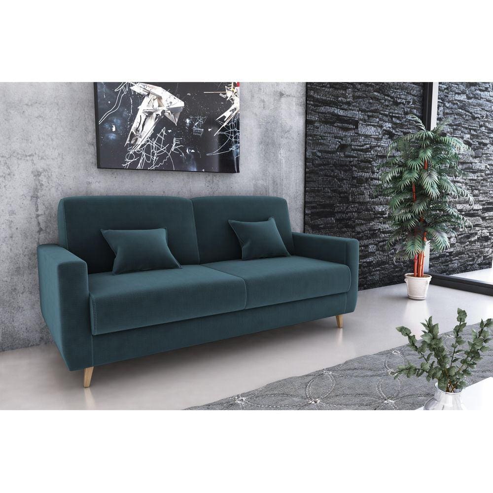 Sofá Cama Emilia Suede Petroleo B257- Matrix
