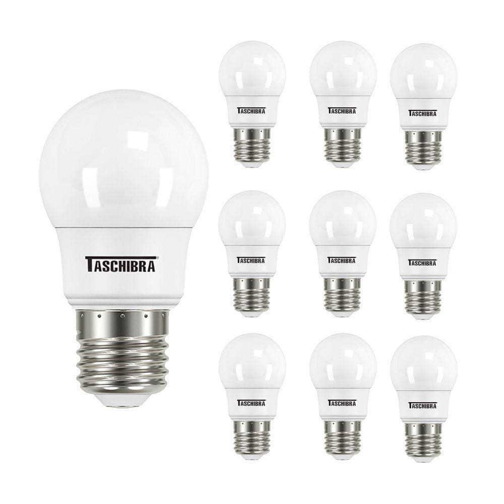 Kit 10 Lâmpadas Led Bolinha Tkl 4,9w Taschibra E27 Bivolt 6500k Luz Fria